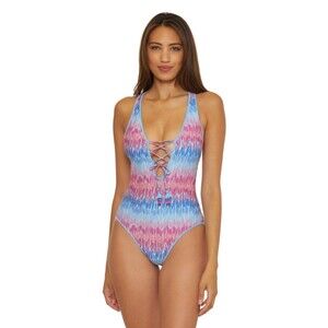 Becca Small Swimsuit Joshua Tree One-Piece Metallic Adjustable Women's S NWT